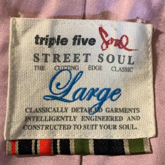 Triple Five Soul Men's Herringbone Plaid Eagle PRint 3 Button Jacket SIze L - Picture 9 of 13